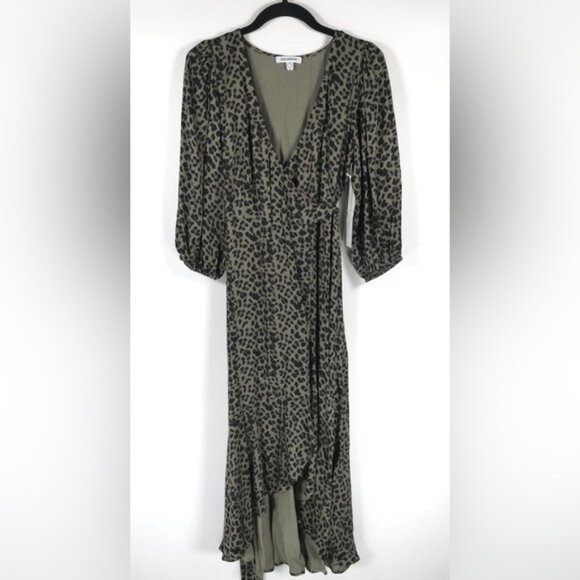 NWT GOOD AMERICAN SAGE‎ LEOPARD WRAP DRESS GDW0042 Size 1 - Picture 7 of 16